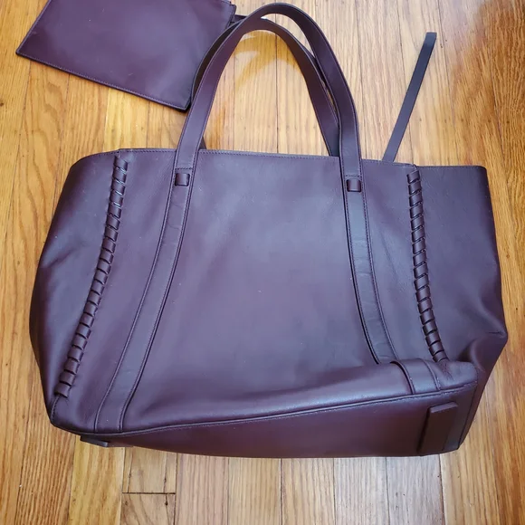 All Saints Ray Burgundy Red  Leather Tote Bag - Picture 13 of 16